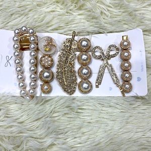 1 set  of hand made pearls Hair clip pin for women’s hair accessories headwear .